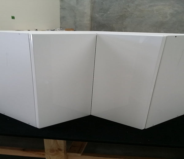 WC60--600mm Wall Corner Overhead Cabinet Complete Set with Plain Gloss White Door