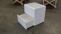 D70-2--700mm Base Drawer Cabinet Complete Set With Plain Gloss White Front