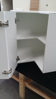 WC60--600mm Wall Corner Overhead Cabinet Complete Set with Plain Gloss White Door