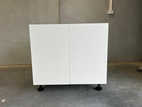 F110W 1100mm base sink cabinet with gloss white plain door