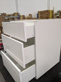 D50-3--500mm Base Drawer Cabinet Complete Set With Plain Gloss White Front