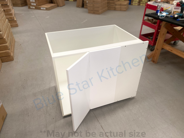 FBC100--1000mm Base Blind Corner Cabinet Complete Set With Plain Gloss White Door